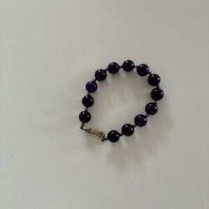 Sterling Silver Amethyst Tennis  Bracelet, 7.25"